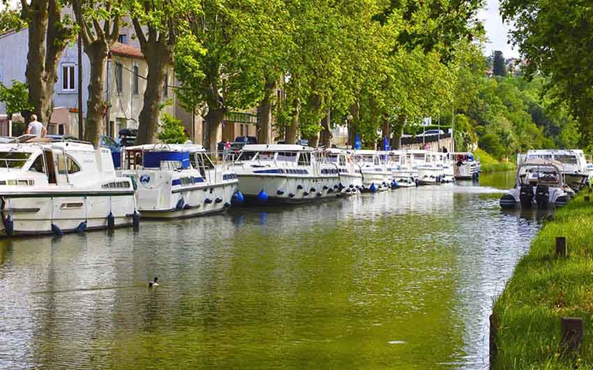 River Boats in Languedoc Roussillon, France, with The Little Voyager