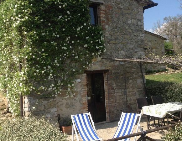 Private terrace at the Wine Cellar at the Umbrian Country Cottages