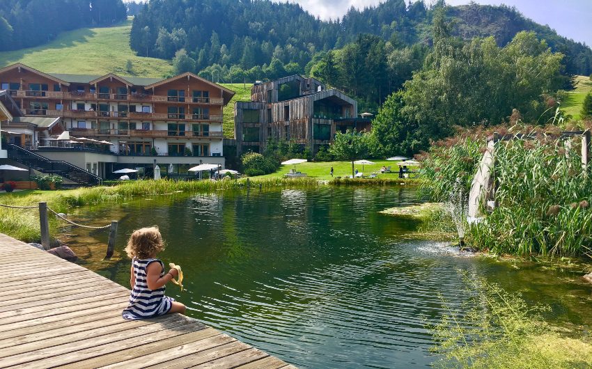 Girl with scenery at Forsthofgut