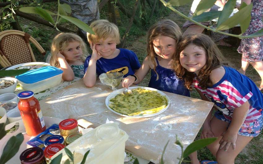 Making Pizzas at The Little Voyager's Umbrian Cottages