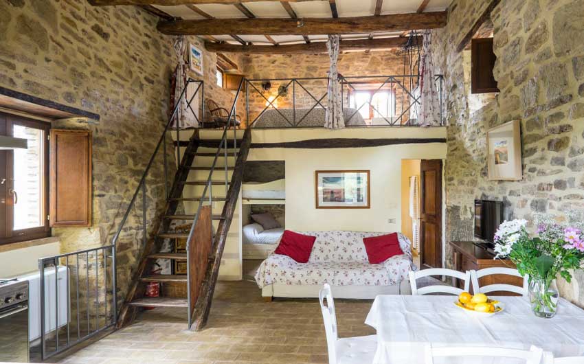 The Umbrian Country Cottages Family Room with The Little Voyager