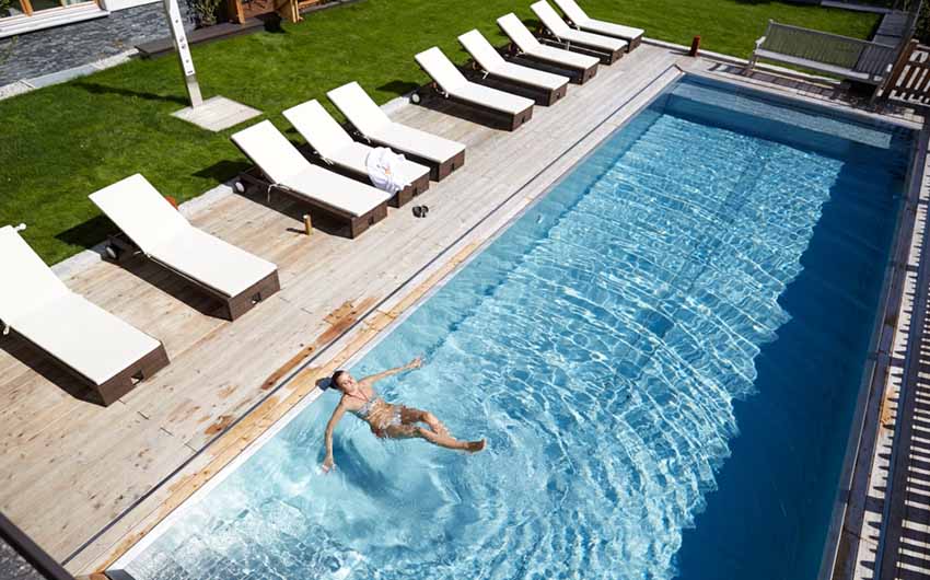 Austrian Alpine Apartments Swimming Pool with The Little Voyager