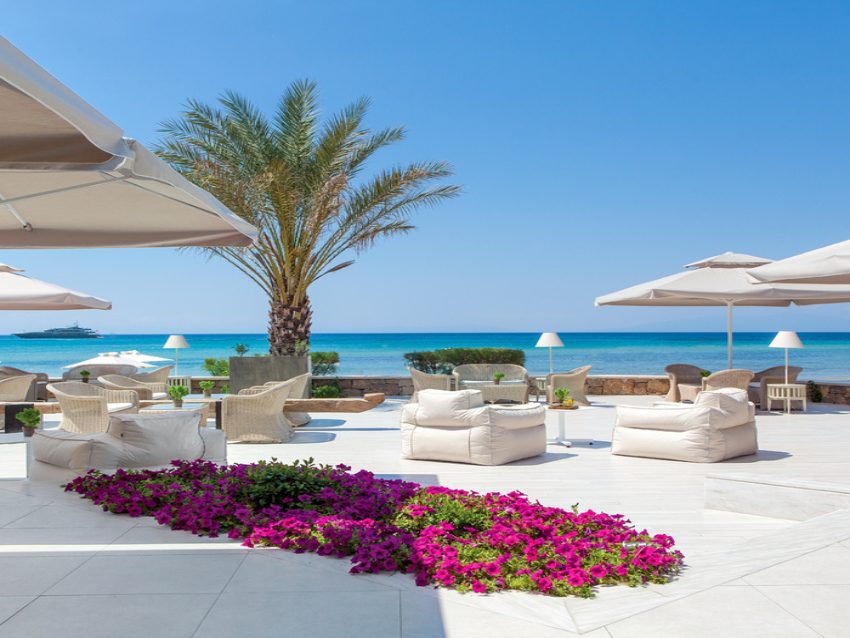 Patio area near the pool