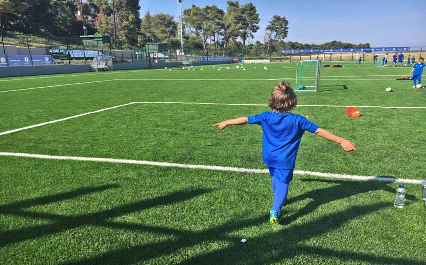 Sani Beach Football Pitch with The Little Voyager