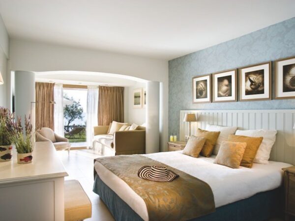 Sani Beach Junior Suite's Garden with The Little Voyager