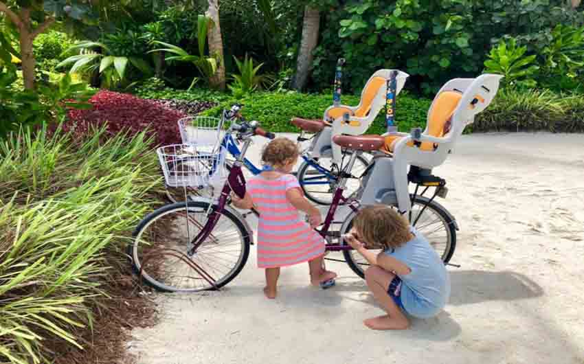 Kids Biking in Kandima with The Little Voyager