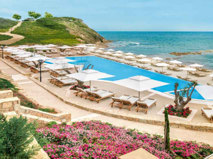 Sani Beach View by the Pool