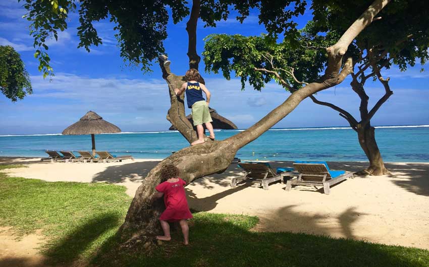 St Regis Resort in Mauritius Beach Line with The Little Voyager