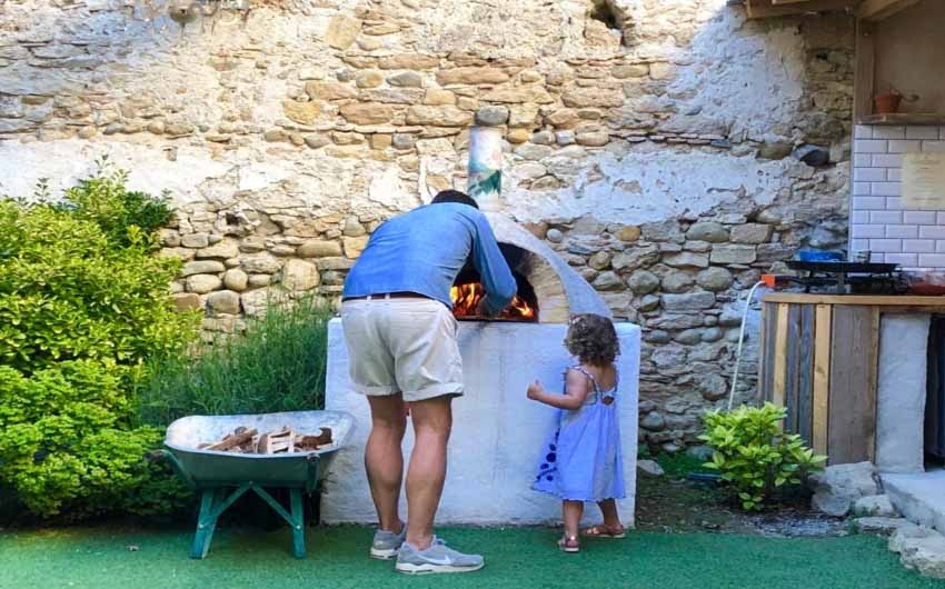 French Gites Wood Oven with The Little Voyager