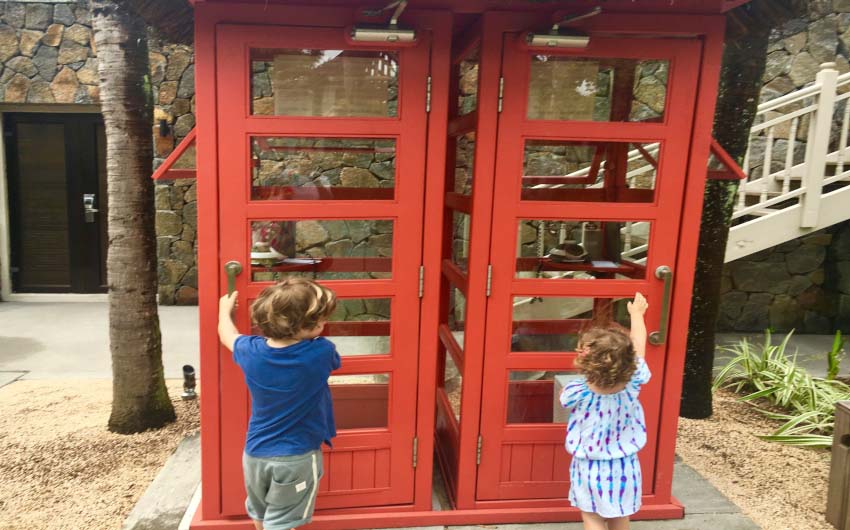 Lux Belle Mare Resort Phone Booths with The Little Voyager