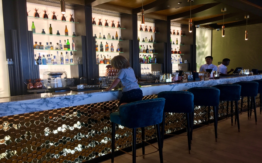 Bar in hotel lobby