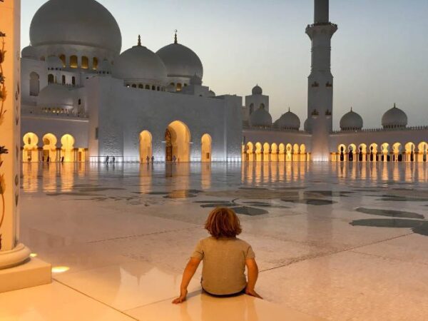 St. Regis Saadiyat Resort's Mosque at Night with The Little Voyager