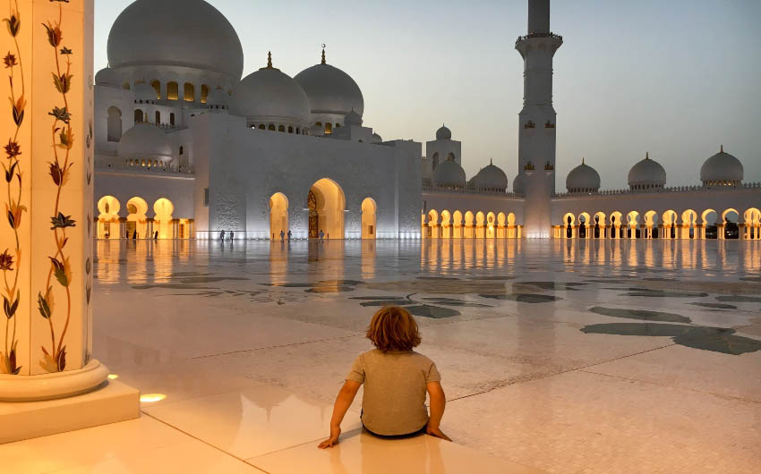 St. Regis Saadiyat Resort's Mosque at Night with The Little Voyager