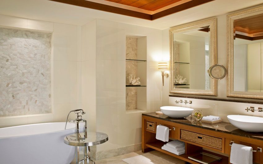 St. Regis Saadiyat Resort's Ocean Suite Bathroom with The Little Voyager