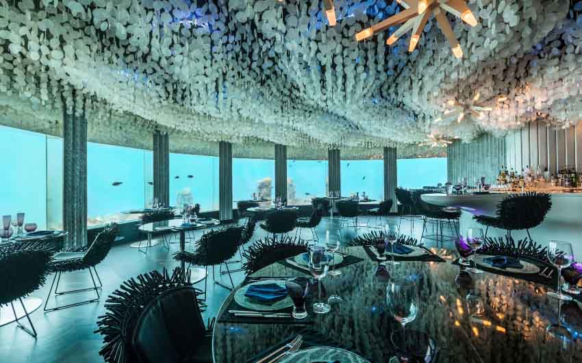 Niyama Private Islands Aquatic Dining Room with The Little Voyager