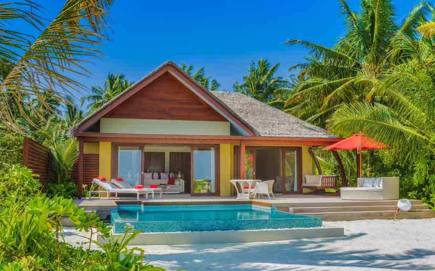 Niyama Private Islands Family Beach Villa's Living Room's Exterior with The Little Voyager