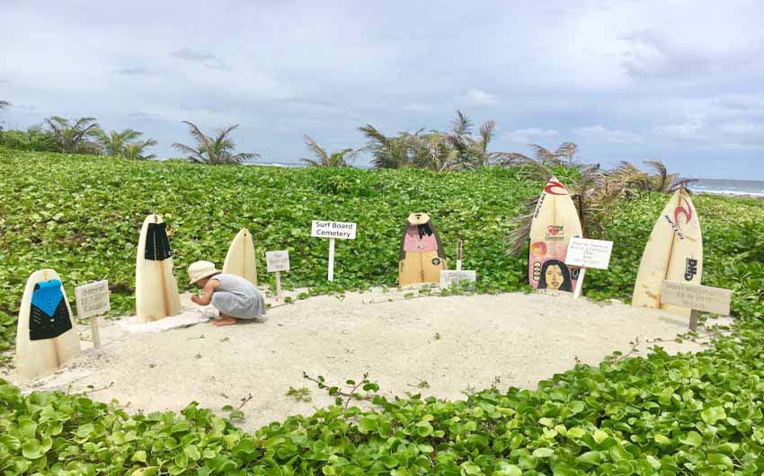 Niyama Private Islands Surfy Cemetary with The Little Voyager