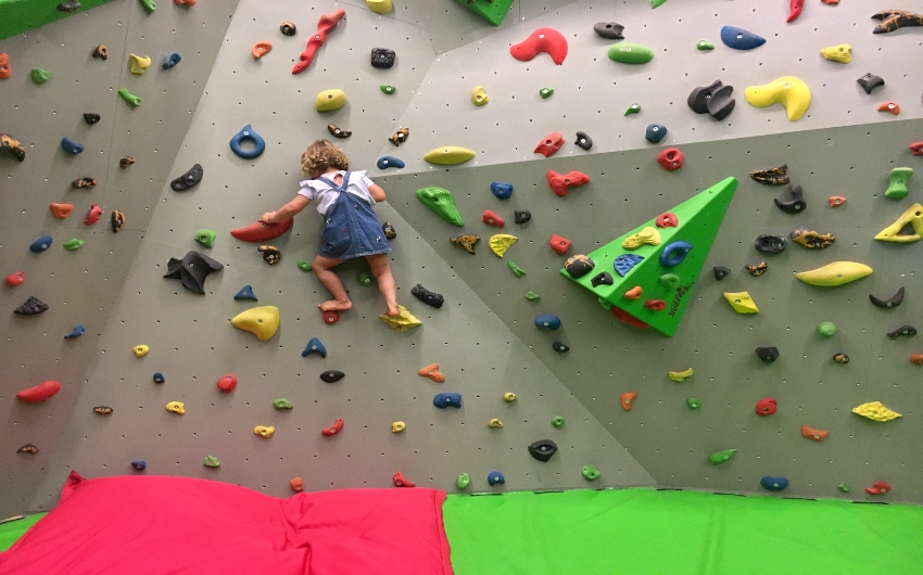 Climbing wall in hotel kids club