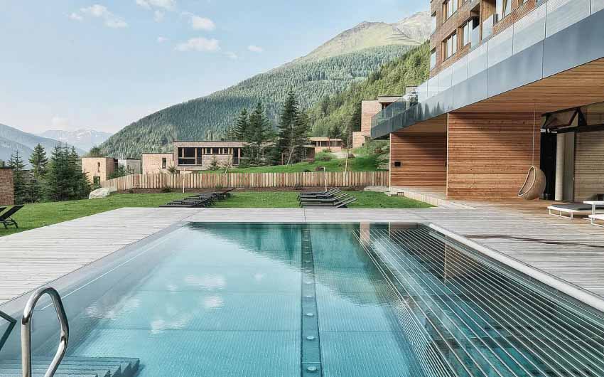 Austrian Mountain Resort Outdoor Pool with The Little Voyager