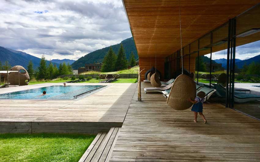 Austrian Mountain Resort Poolside with The Little Voyager