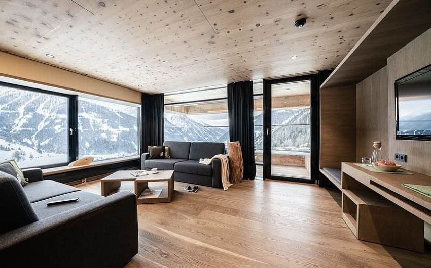 Austrian Mountain Resort Tower Suite Living Room with The Little Voyager