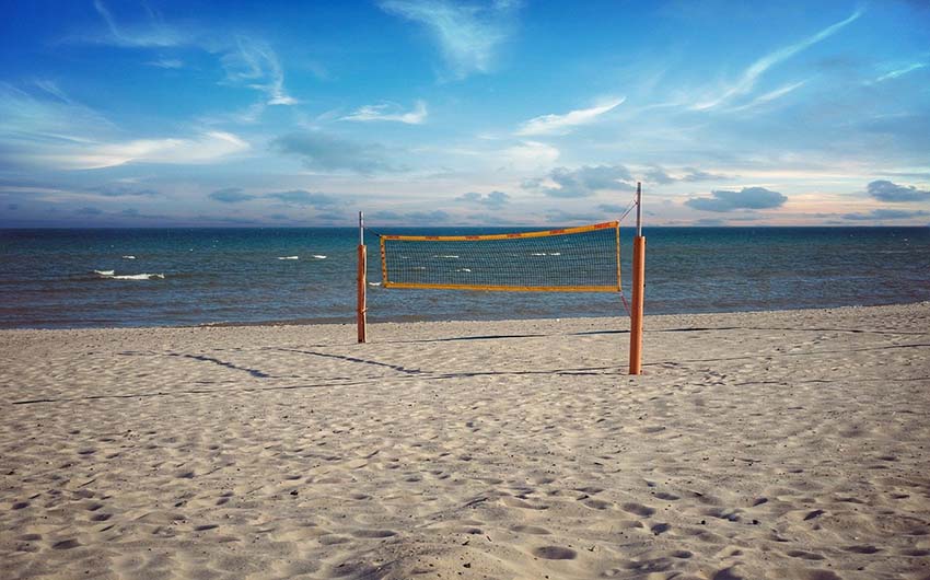 Baltic Sea Escape Beach with Volleyball with The Little Voyager