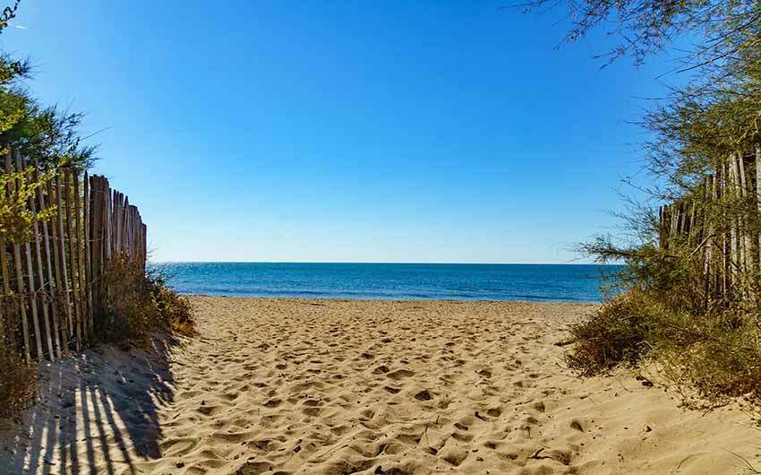 French Wine Estate Serignan Beach with The Little Voyager