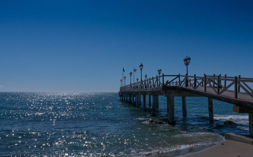 Marbeilla Jetty with The Little Voyager