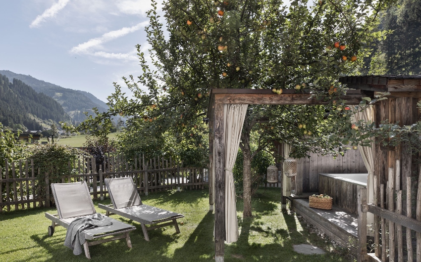 Garden area at the Austrian Countryside Chalets