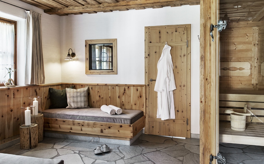 Sauna area at the Austrian Countryside Chalets