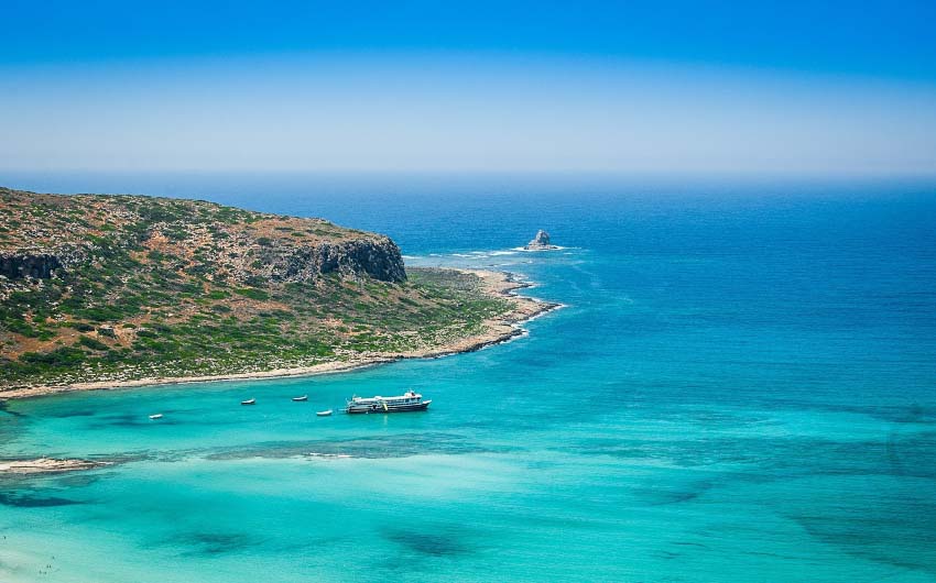 View of Crete's Coastline with The Little Voyager