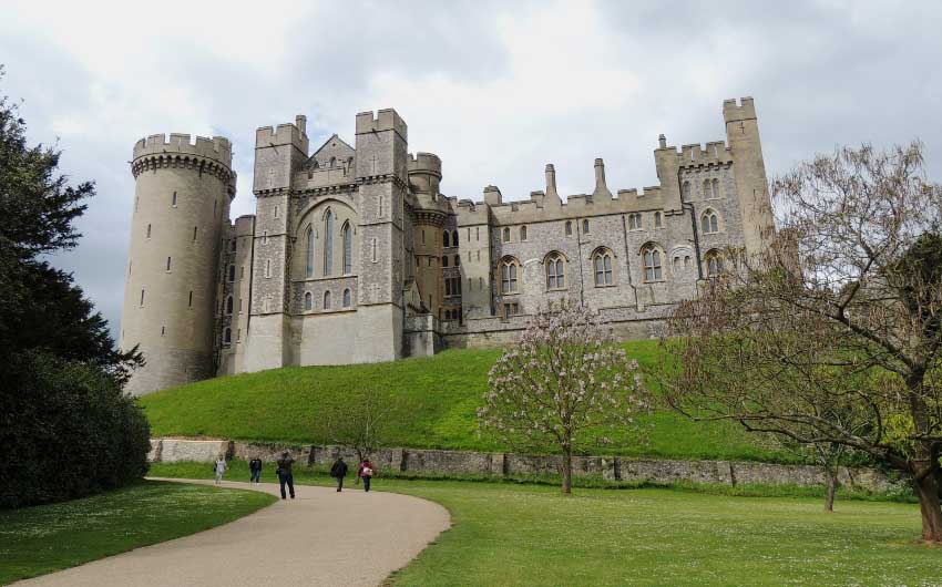 Arundel Castle in West Sussex with The Little Voyager