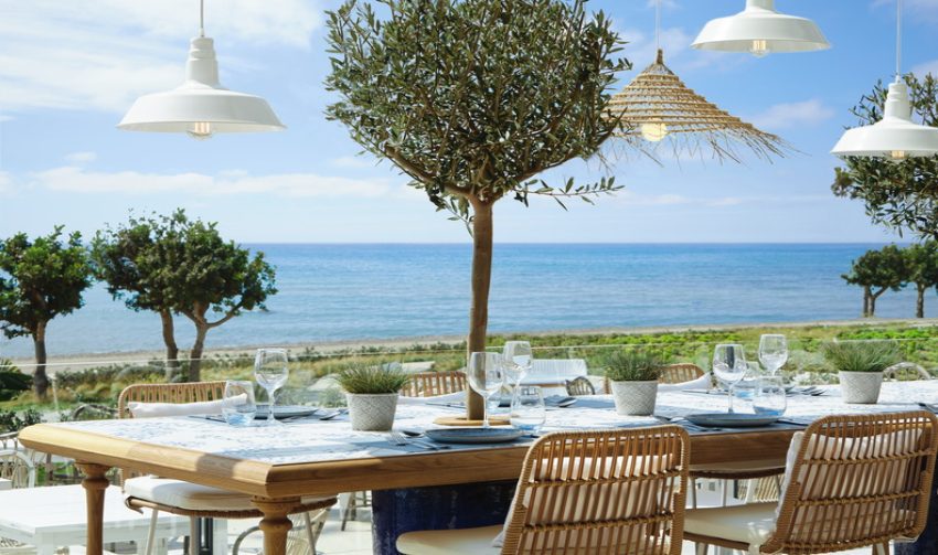 outdoor terrace area by the sea