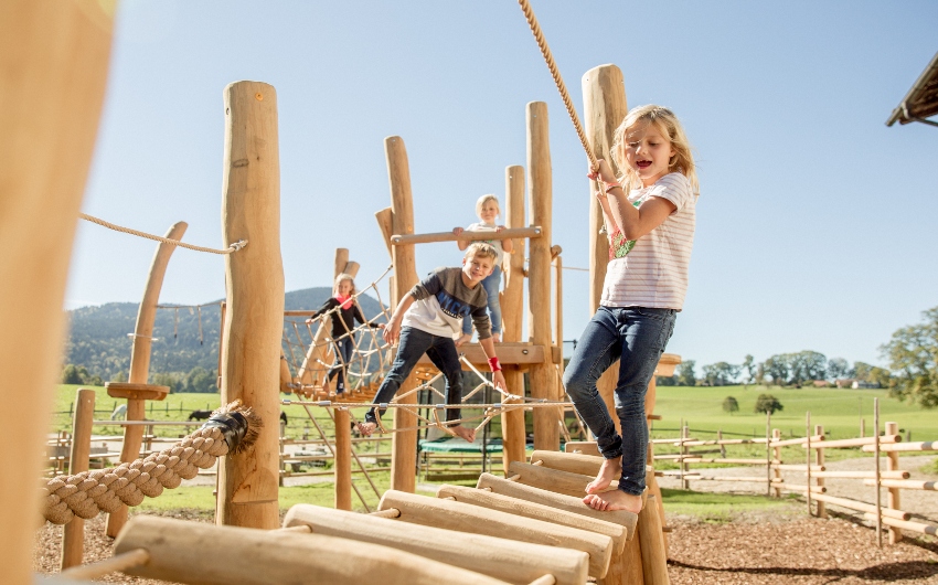 Children on playground at the Bavarian Farm