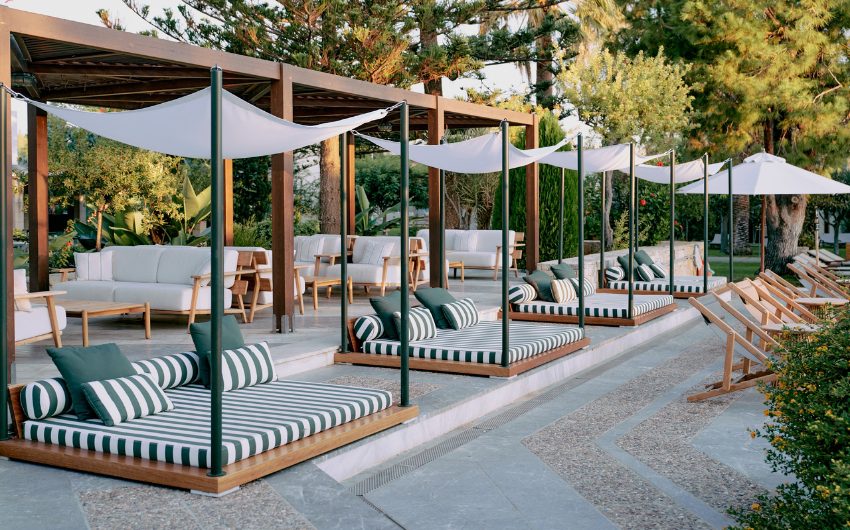 Luxury Double Sun Beds in a Resort