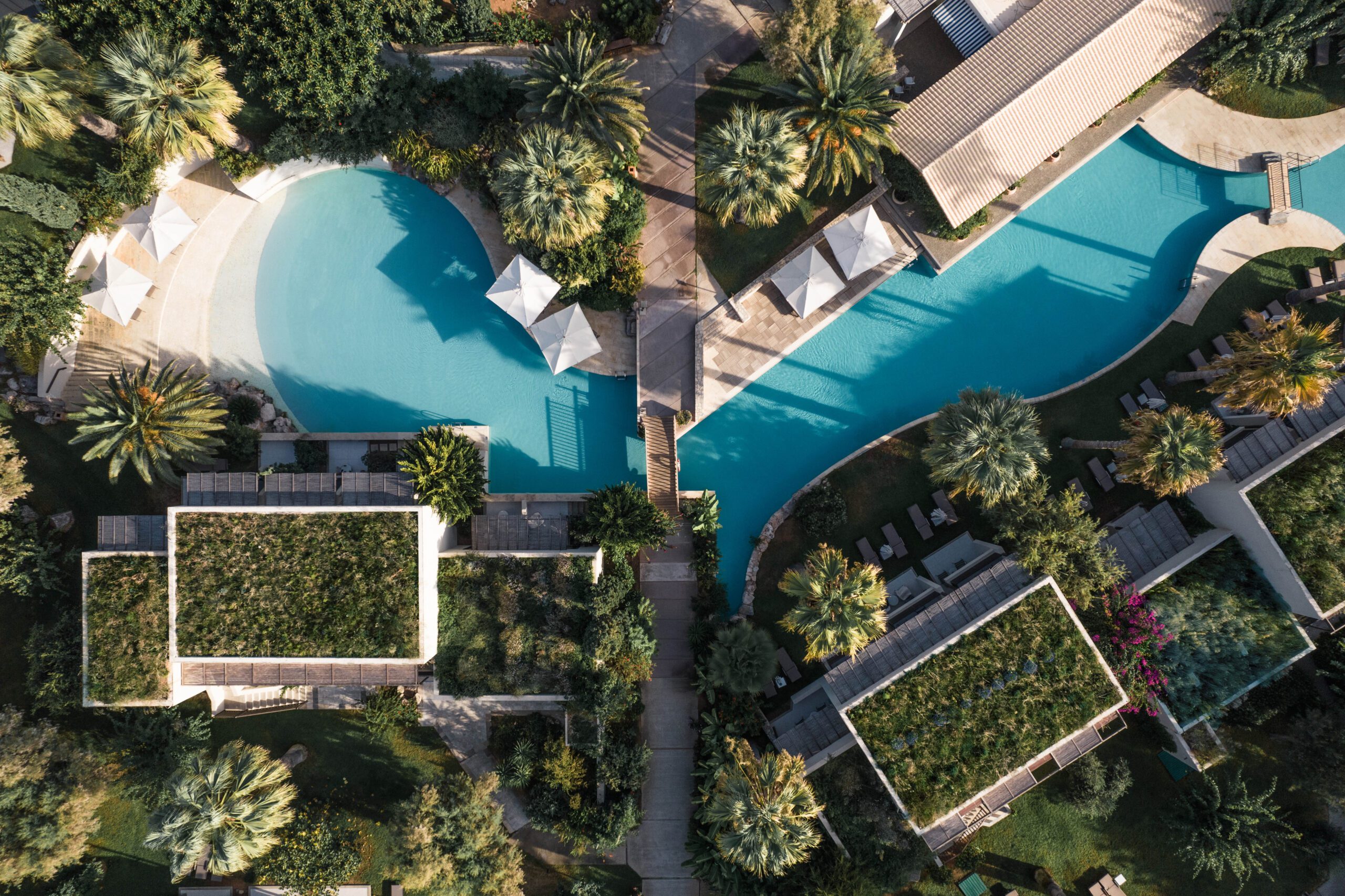 Aerial view of the pool at the Cretan Eco Resort