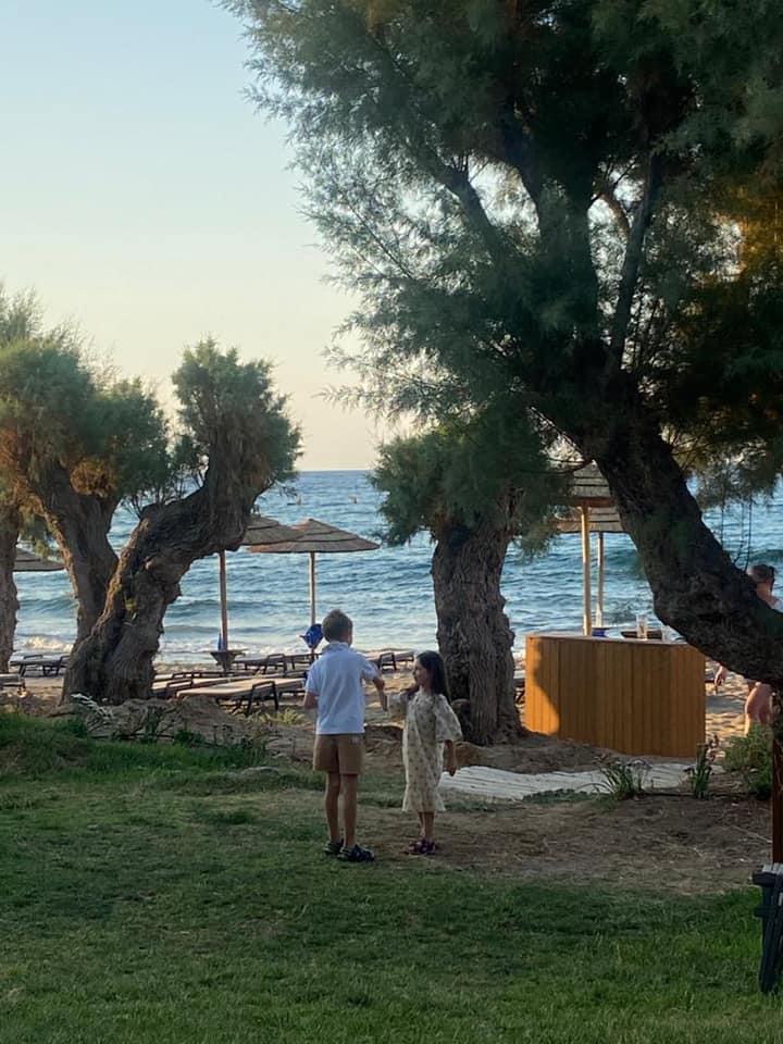 Children playing at the beach at the Cretan Eco Resort