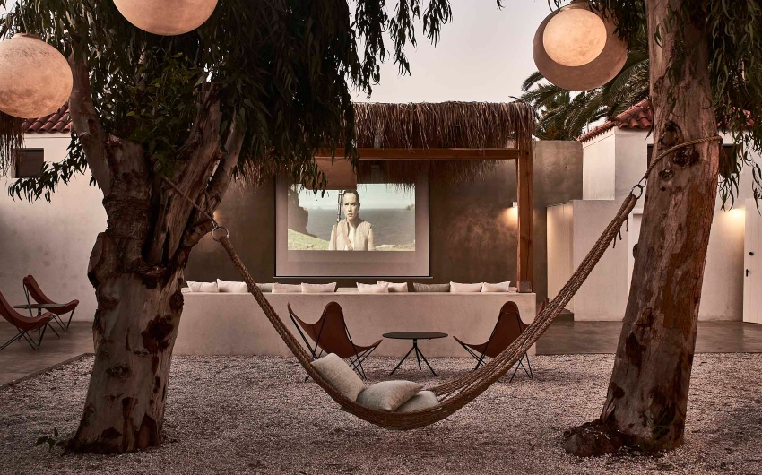 Outdoor movie screening at the Cretan Eco Resort