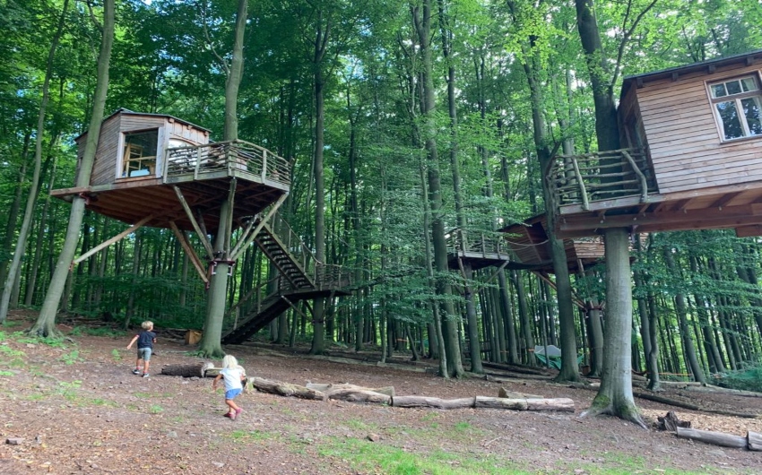 Children walking around the property at the German Treehouses