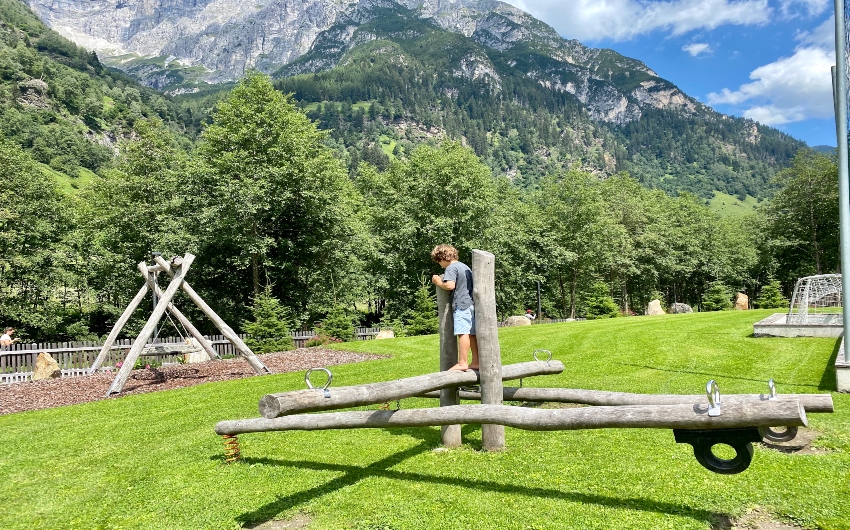 Outdoor playground at the South Tyrolean Nature Resort
