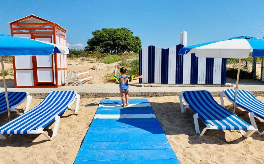 girl on beach at the Costa Brava