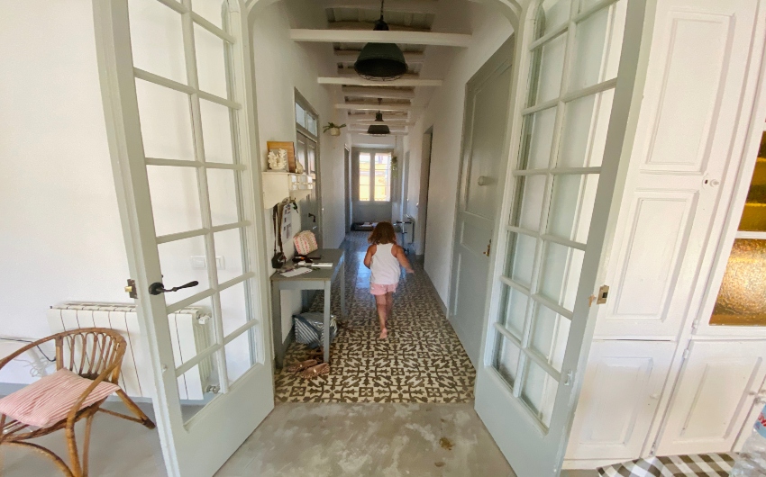 Girl on hallway t the Costa Brava Beach Apartment