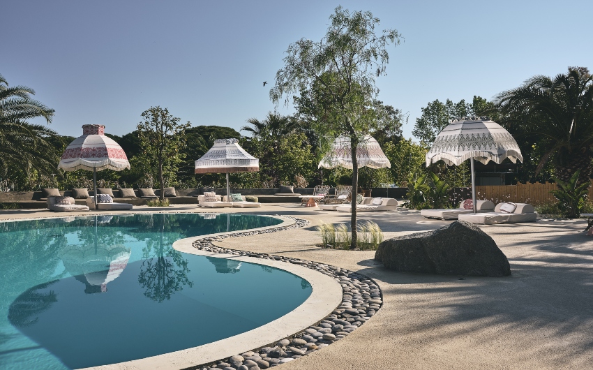The Halkidiki Beachfront Retreat Suite pool area