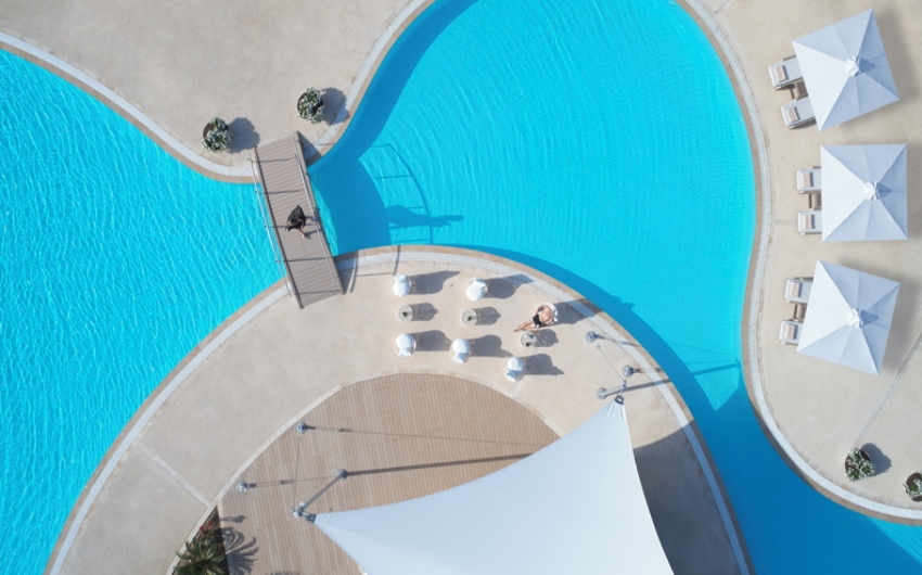 Sani Dunes pool aerial view