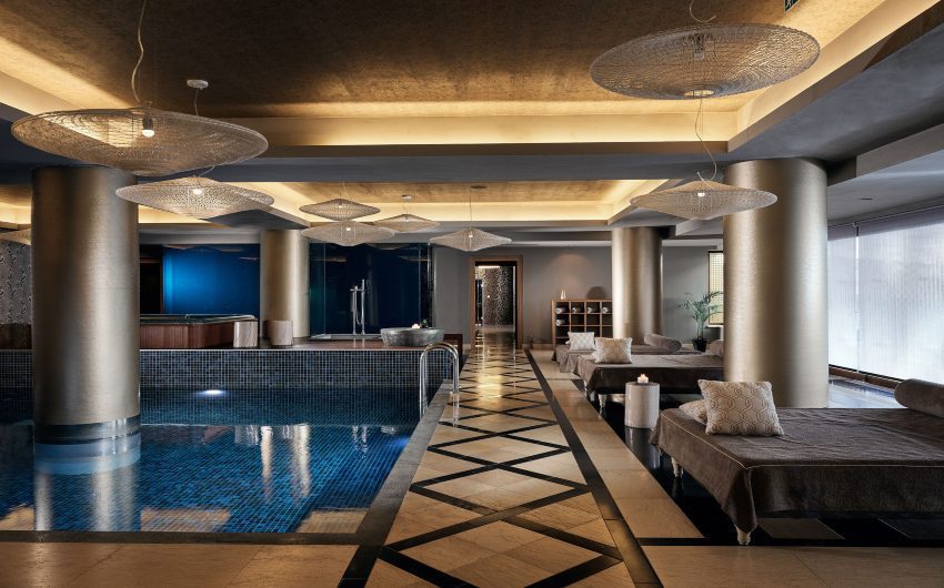 indoor pool at spa at Domes of Elounda