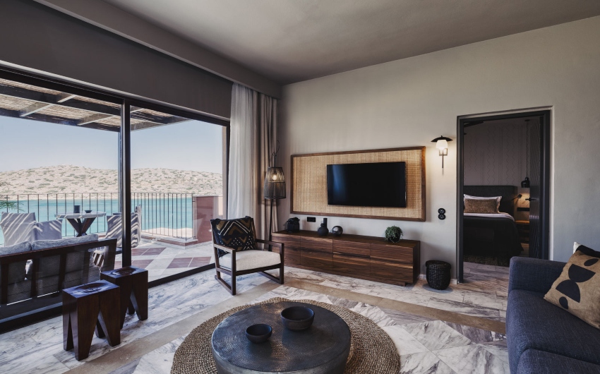 Family Room living area at Domes of Elounda