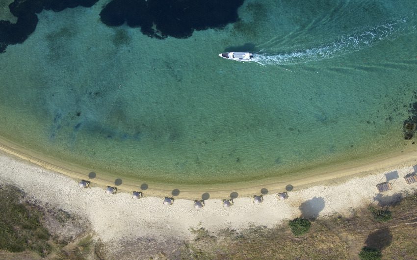 The Halkidiki Seafront Palace aerial view of the beach