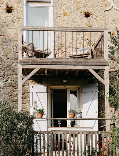 Terrace at Gite 1 at the French Gites with The Little Voyager