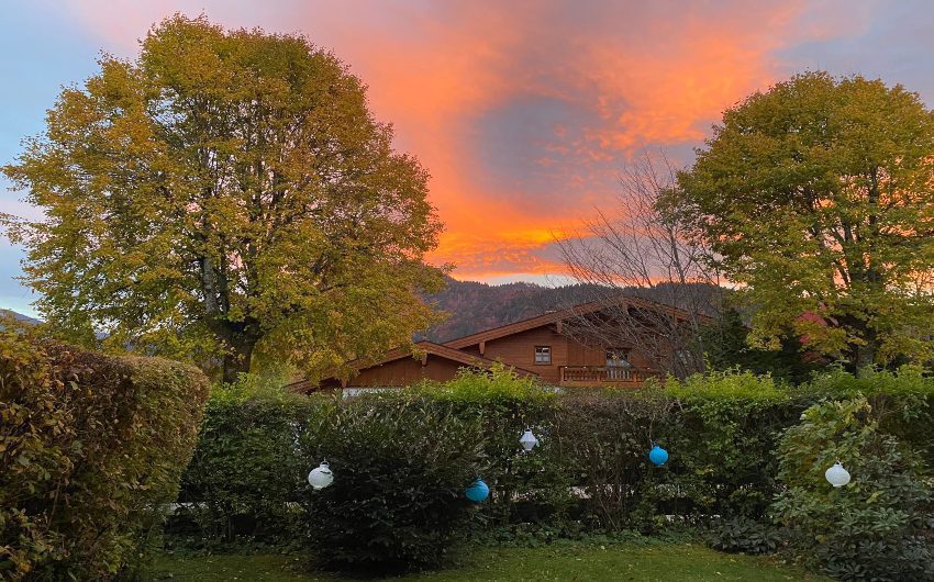 Sunset at the Bavarian Lake Chalet