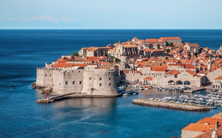 a view of Dubrovnik and the sea